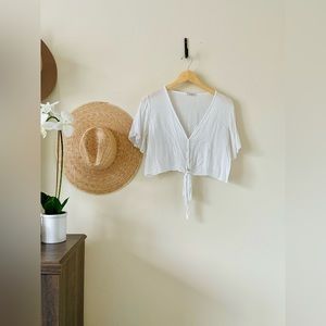 Odica | Thin Front Tie Crop Top | Size: S